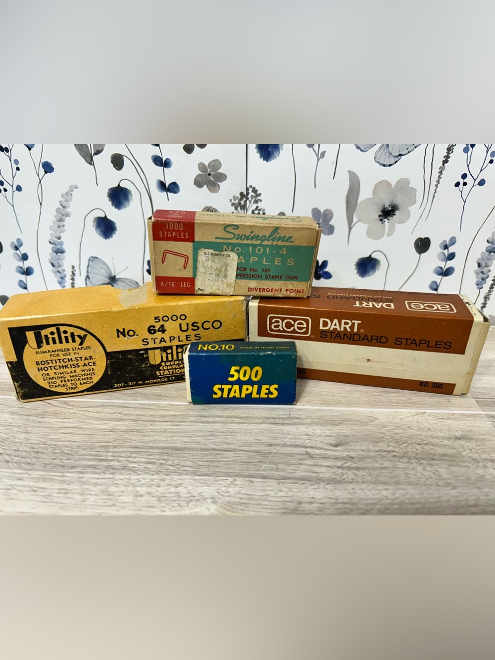 Vintage Staple Lot 4 Boxes Ace Dart Swingline Office